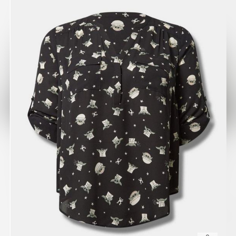 Lucas Star Wars Grogu Harper Georgette Blouse